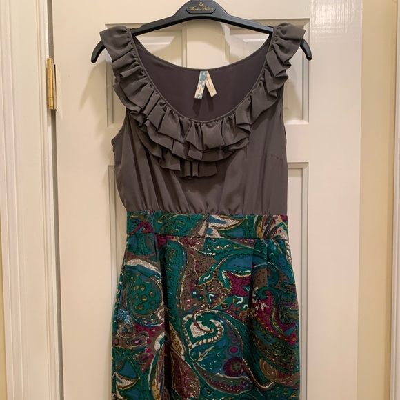 HPx2🎉 Anthropologie (Maeve) Gray & Patterned Dress - Picture 2 of 16